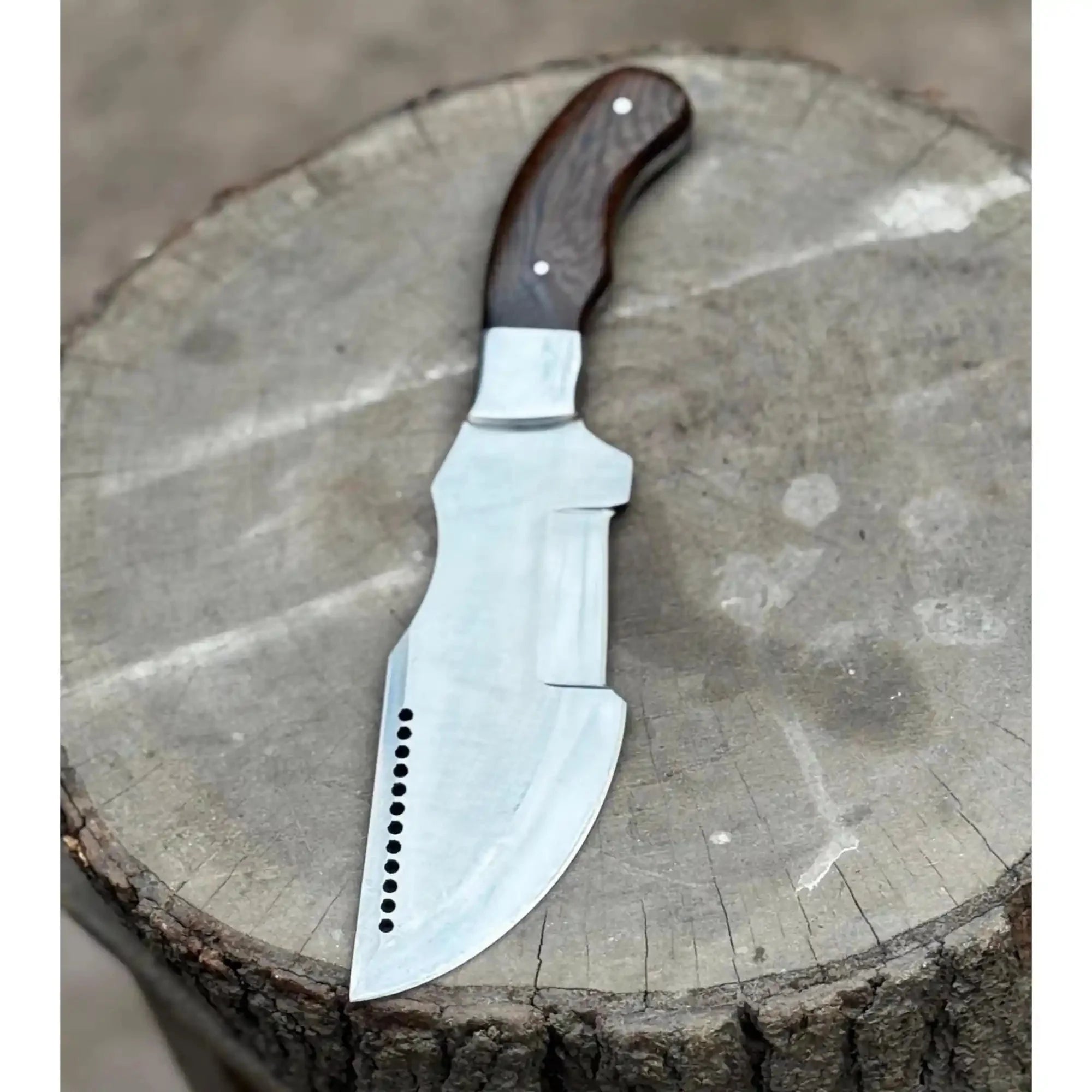 Handmade Stainless Steel Tracker Knife – Ram Horn or Wendi Wood Handle | Heavy Duty Hunting & Camping Knife | JW SteelCrafts