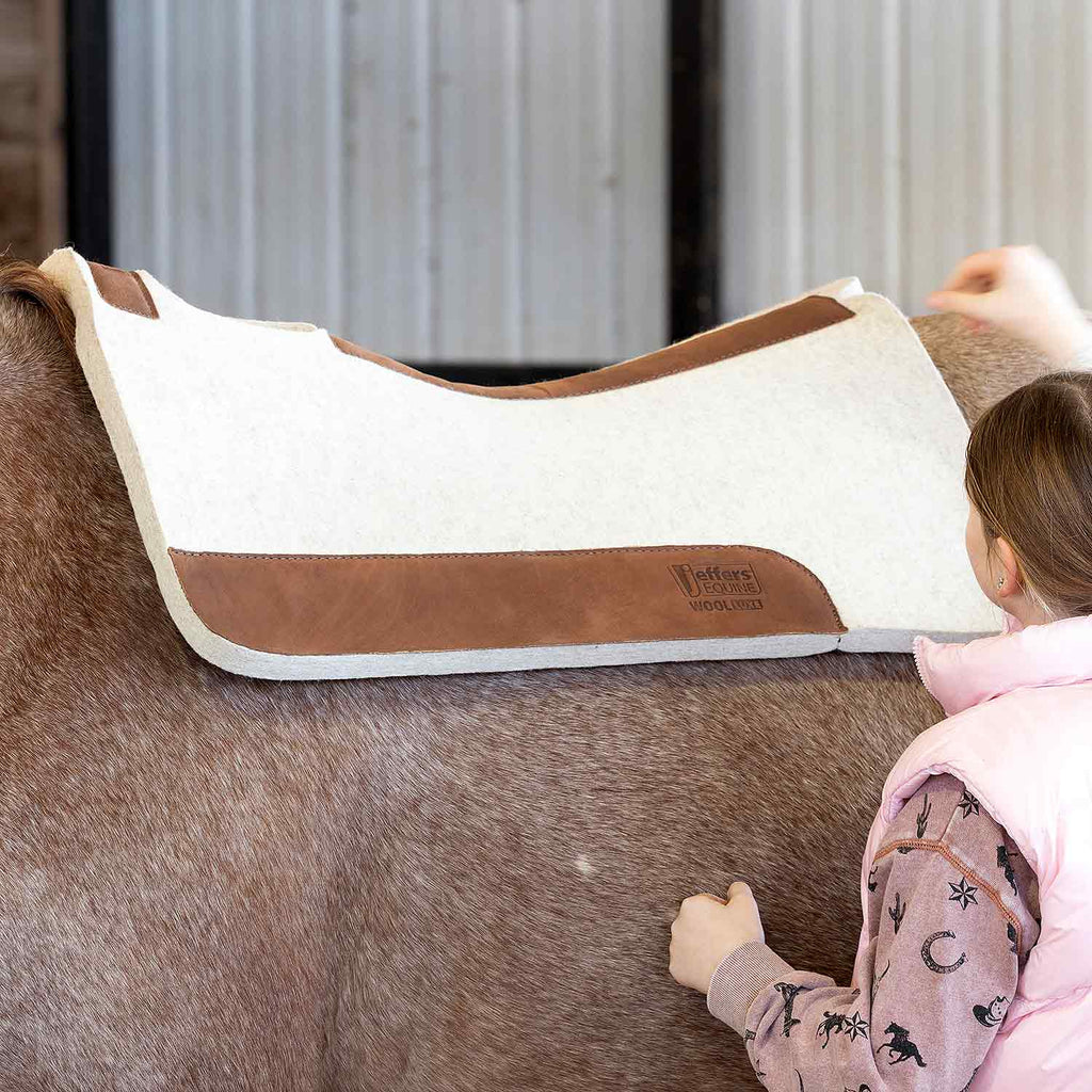 Jeffers WoolLuxe 100% Wool Equine Saddle Pad – Cushioned, Breathable, and Shock-Absorbing