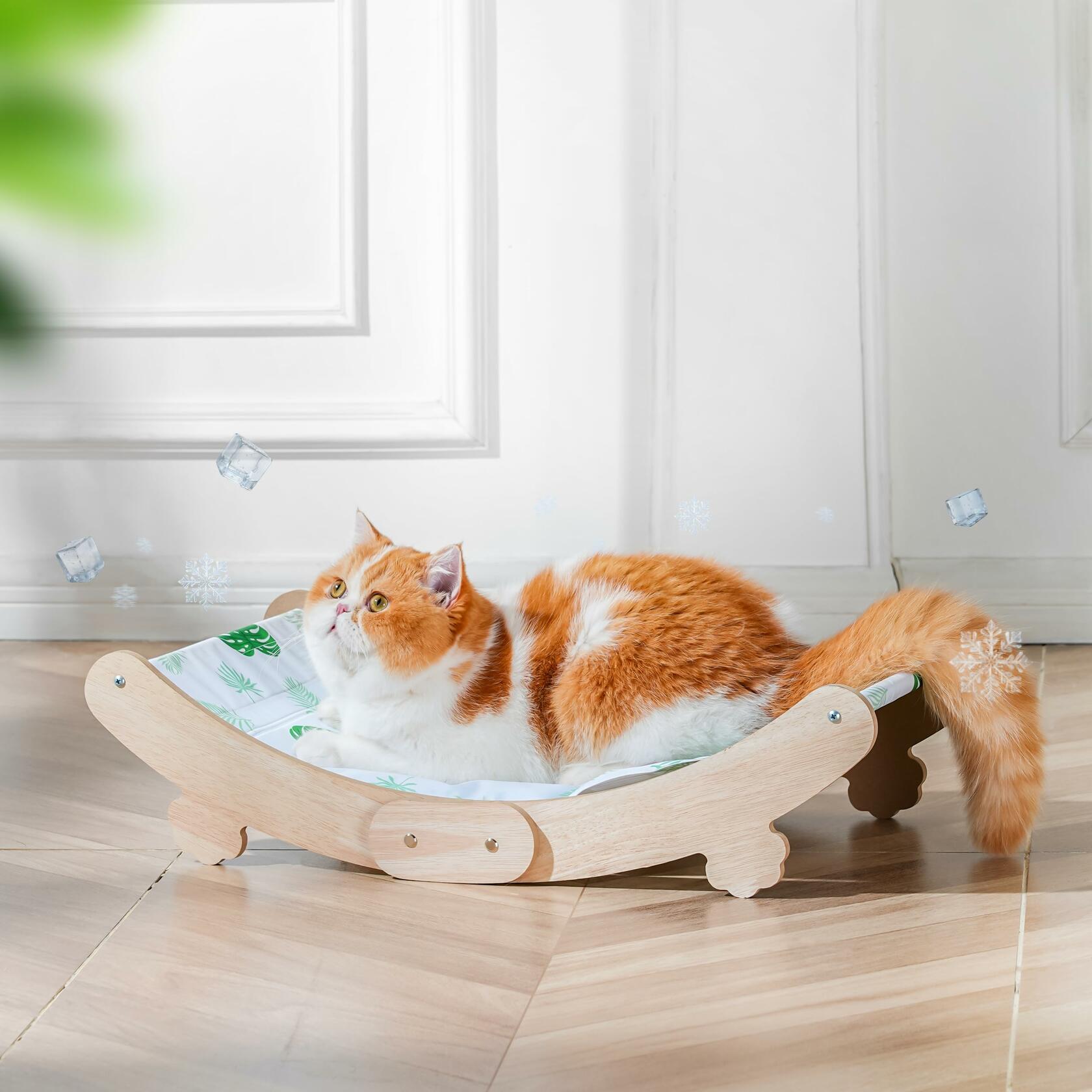 [Like New] HiPetpy Cooling Cat Hammock Chair with Water Mat Grey Large