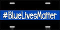 Blue Lives Matter Black Novelty Metal License Plate