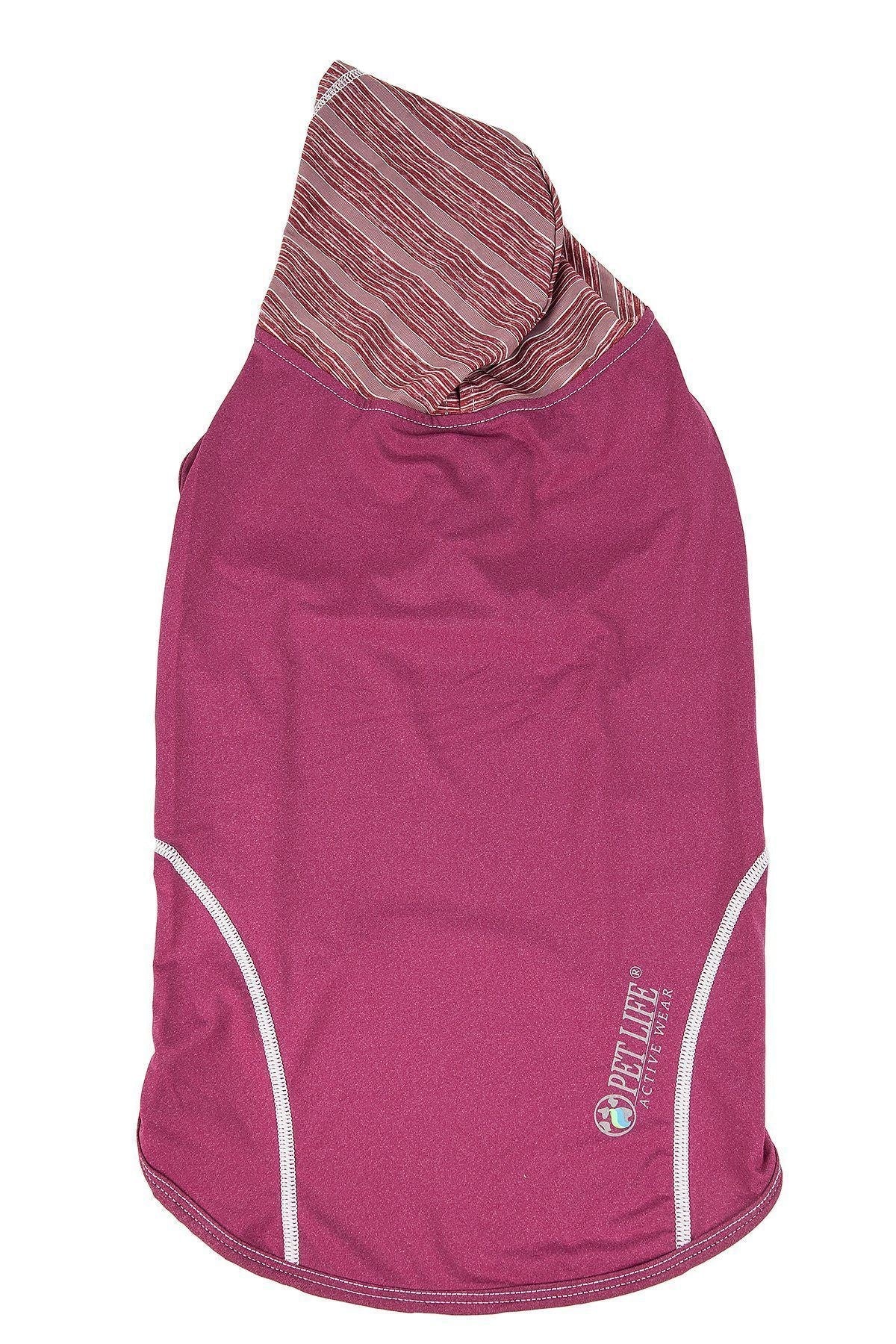Pet Life ® Active 'Pull-Rover' 4-Way Stretch Sleeveless Fitness Yoga Dog T-Shirt Hoodie