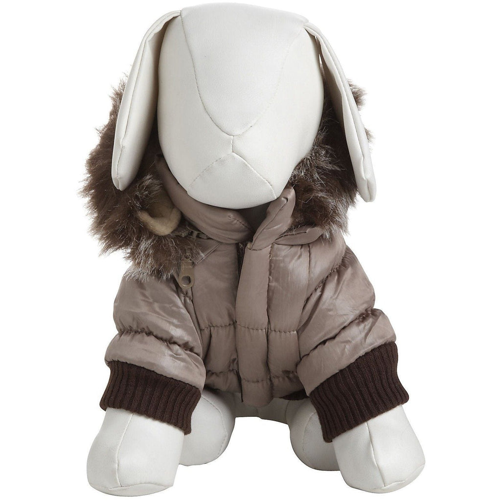 Pet Life ® Classic Metallic Fashion 3M Insulated Dog Coat Parka  w/ Removable Hood