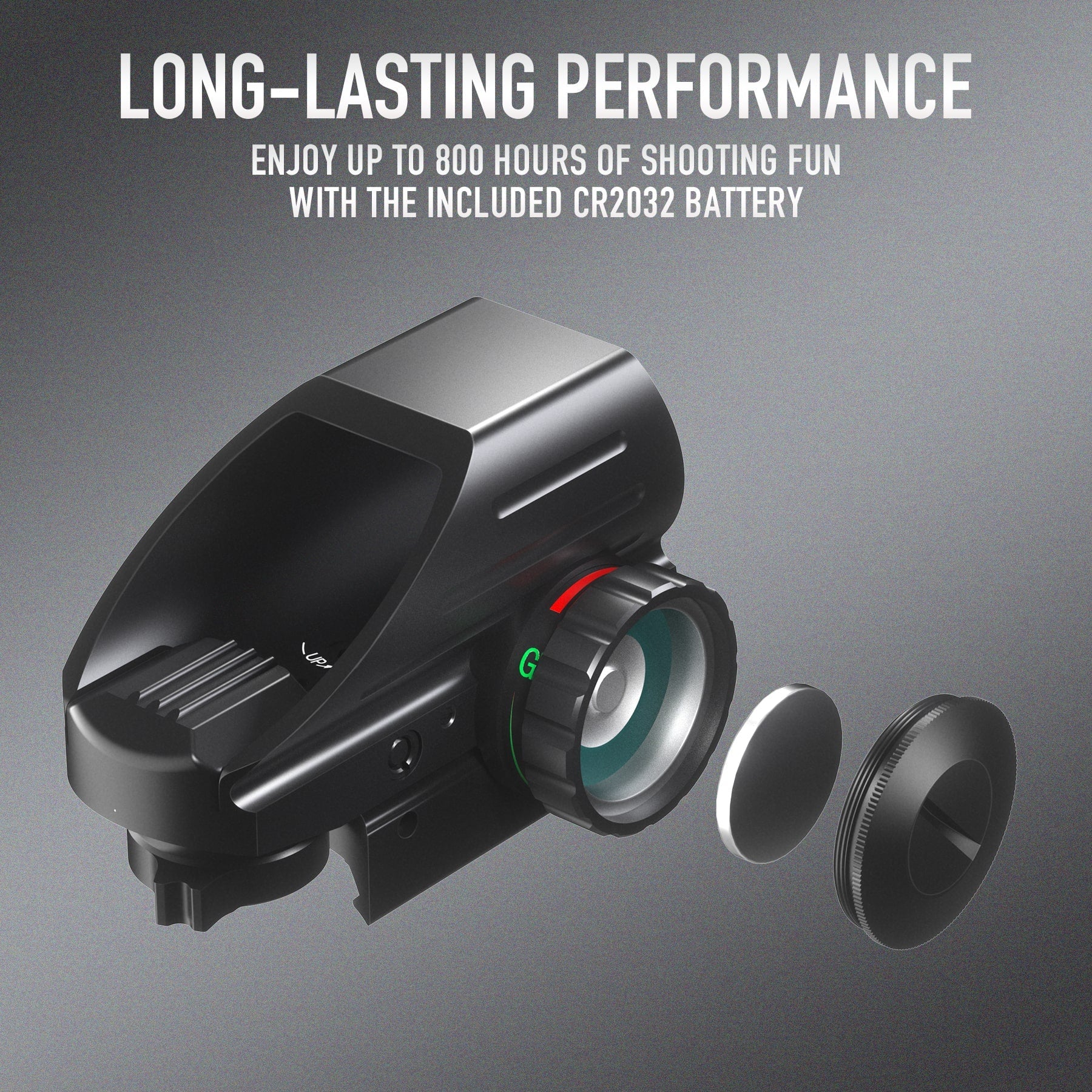 Red & Green Reflex Dot Sight, 4 Reticle Types, Strong Lens Frame