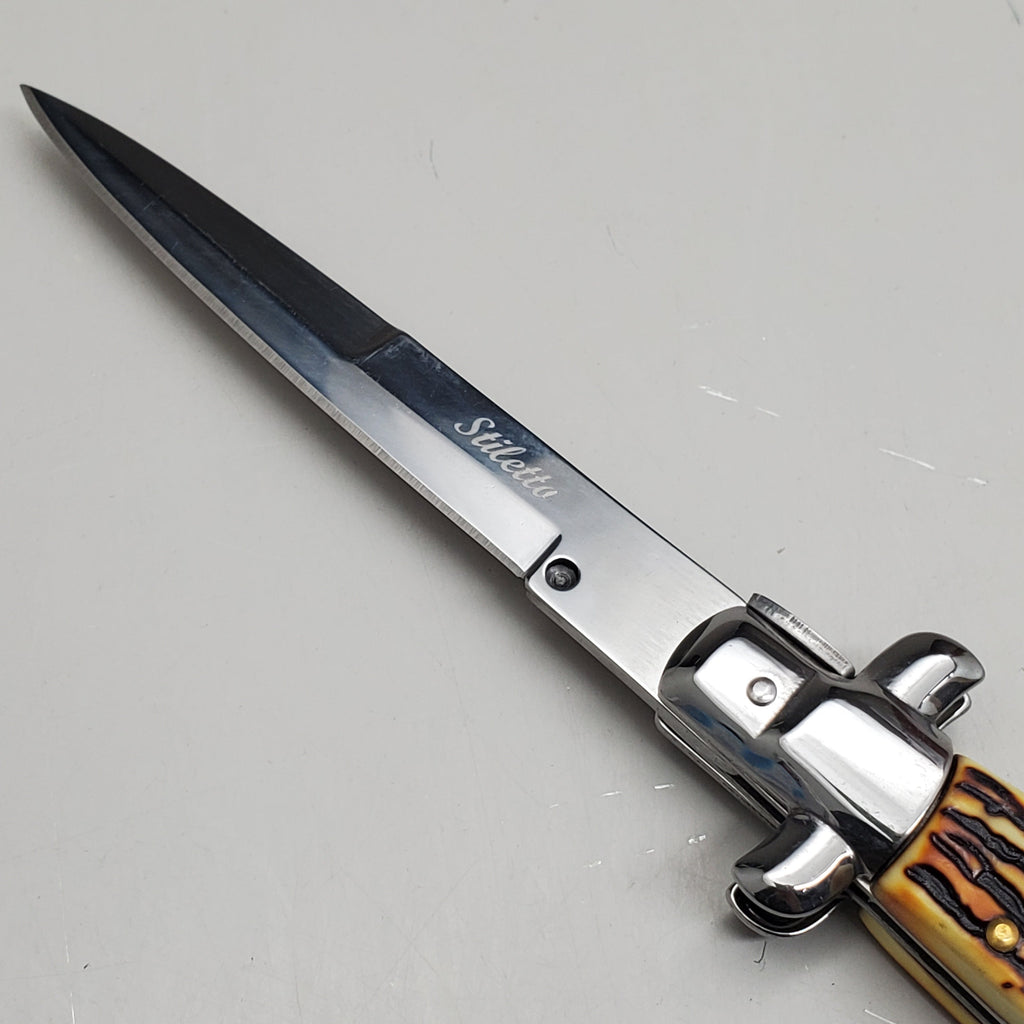 ZA@ ARMED FORCE TACTICAL Hand Crafted OTF Pocket Knife 9" Knife 4" Blade Yellow/Black ST-7STG