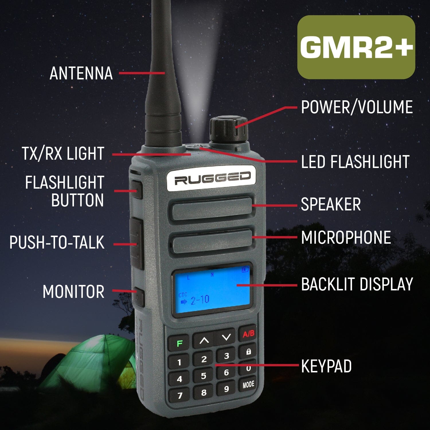 Rugged Radios 2 PACK - Rugged GMR2 PLUS GMRS and FRS Two Way Handheld Radios