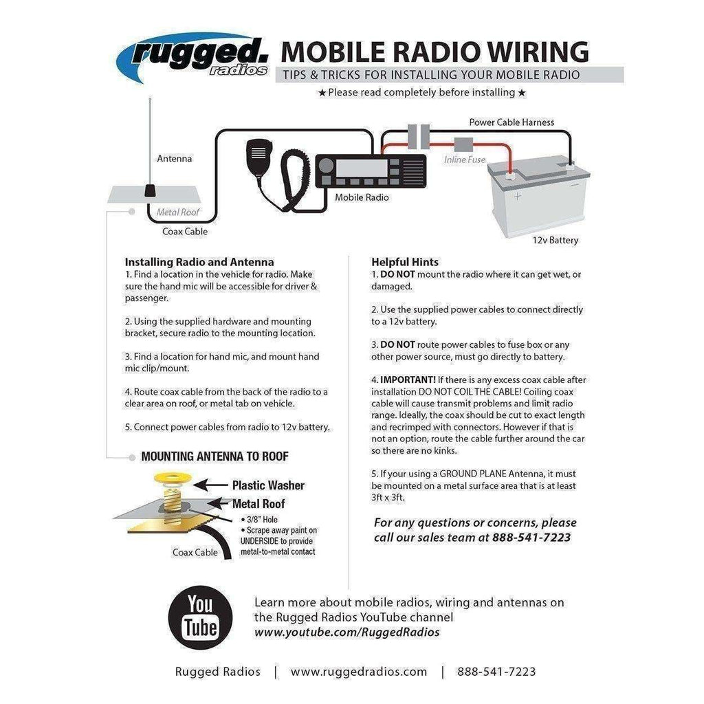 Rugged Radios Base Camp - GMR45 POWERHOUSE Mobile Radio with Fiberglass Antenna Kit