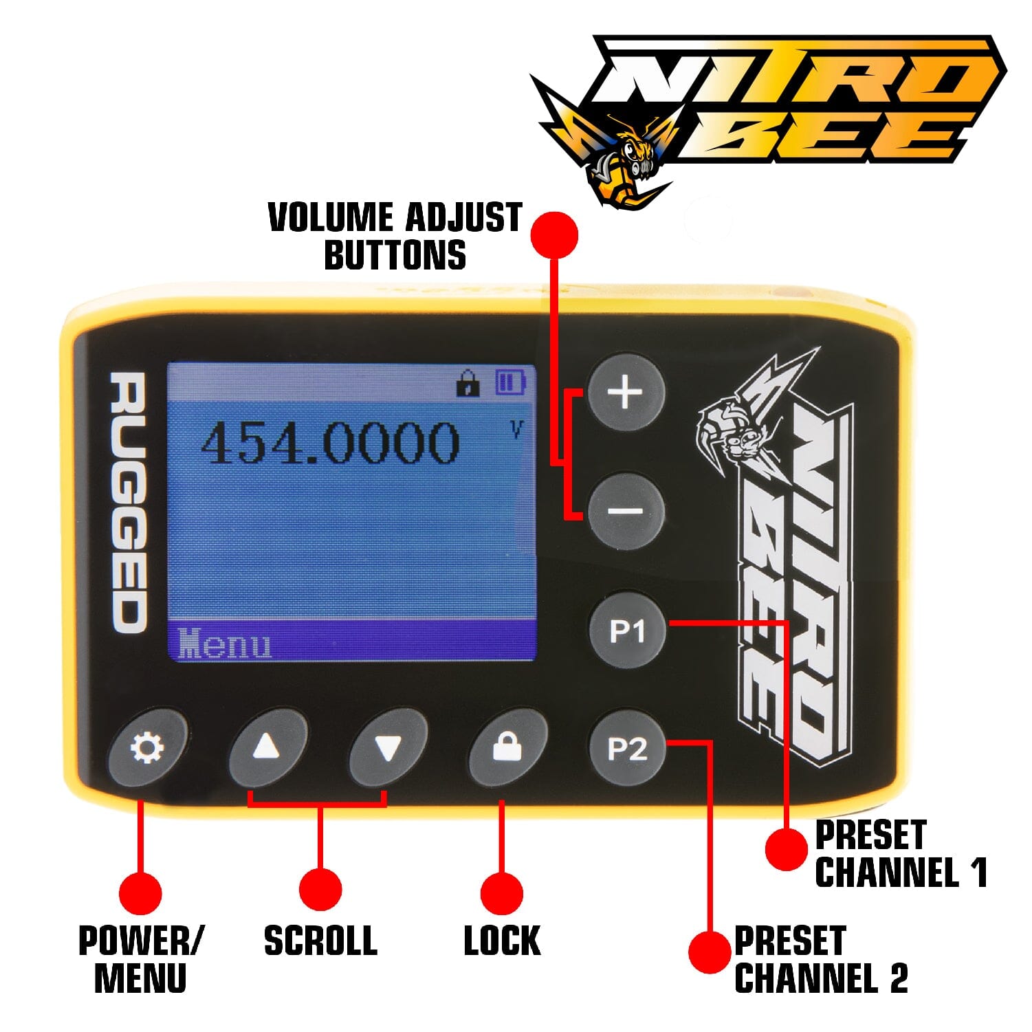 Rugged Radios BUNDLE - H80 Track Talk Linkable Intercom Headset with NITRO BEE XTREME UHF Race Receiver and Carry Bag