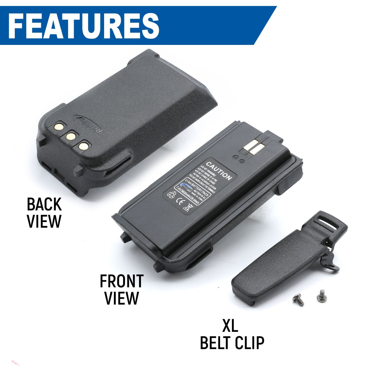 Rugged Radios High Capacity Battery for RDH-X / ABH7 Handheld Radio 3600mAh