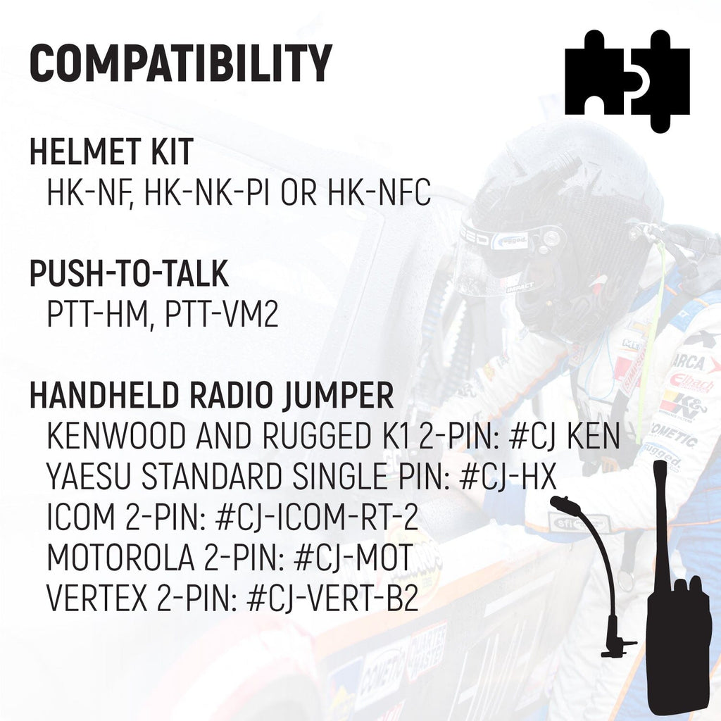 Rugged Radios NASCAR 3-Conductor 3C Circle Track Road Race Car Harness