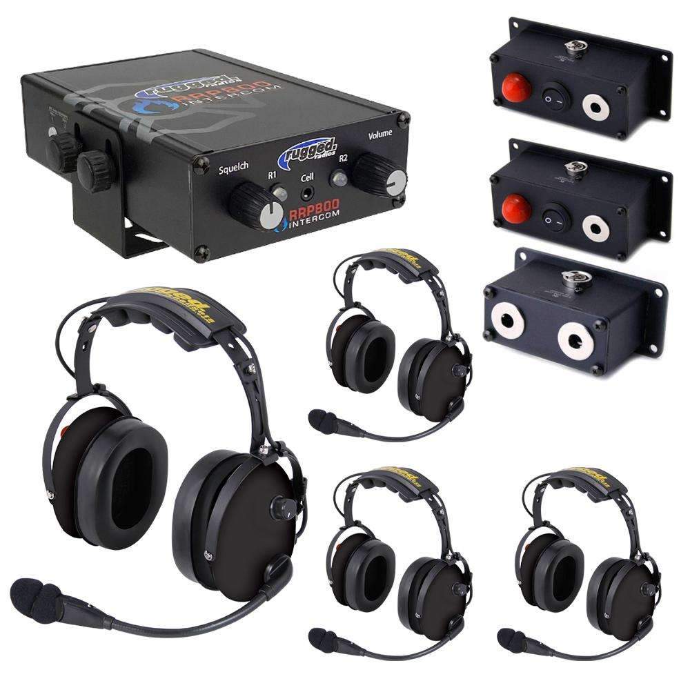 Rugged Radios Fire Safety Industrial Dual Radio Intercom 4 Place Kit with RRP800
