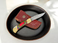 Exotic Wood Damascus Folding Knife – 3" Blade