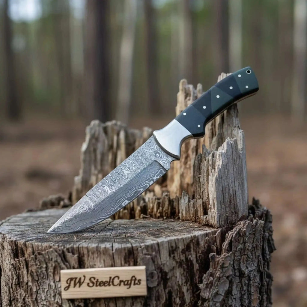 Sheffield Pattern Bowie Knife Damascus Clip Point Handmade JW SteelCrafts