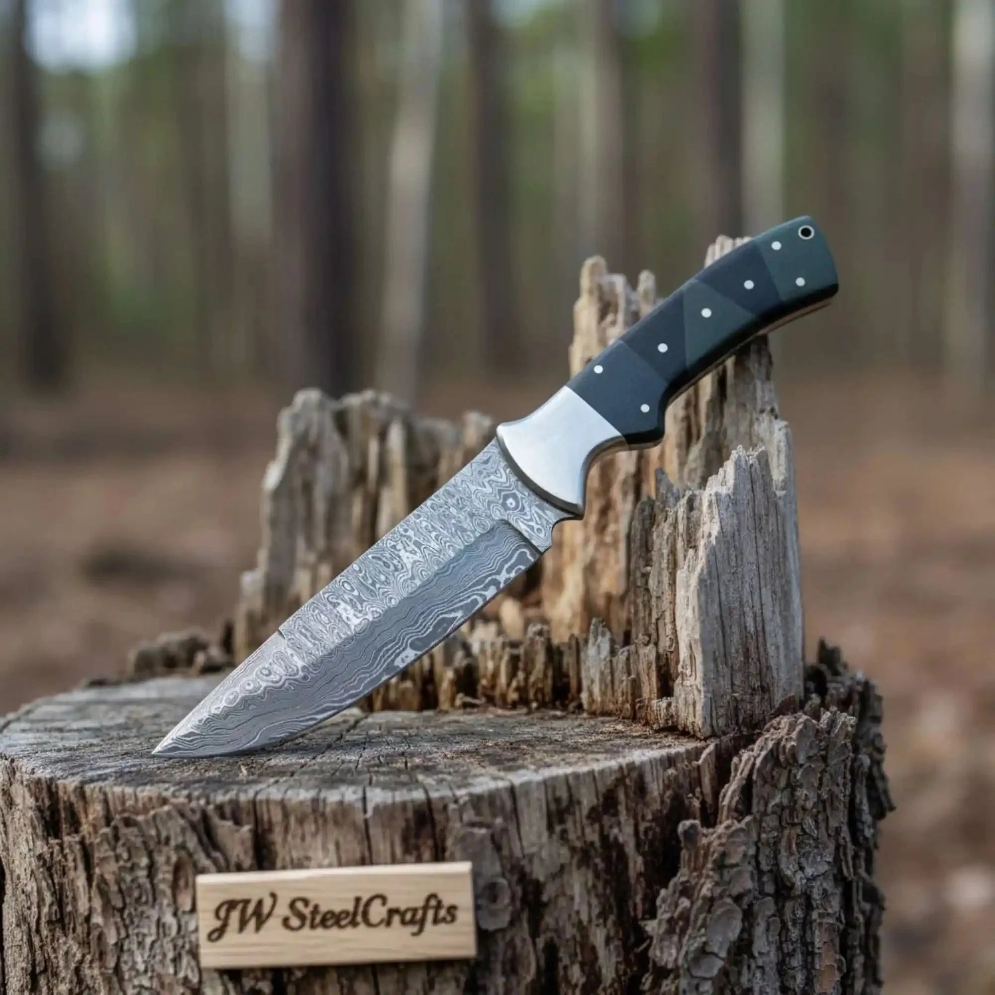 Sheffield Pattern Bowie Knife Damascus Clip Point Handmade JW SteelCrafts