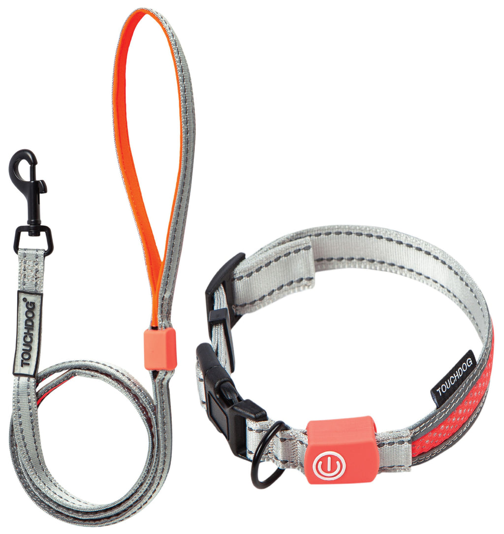 Touchdog ®'Lumiglow' 2-in-1 USB Charging LED Lighting Water-Resistant Dog Leash and Collar