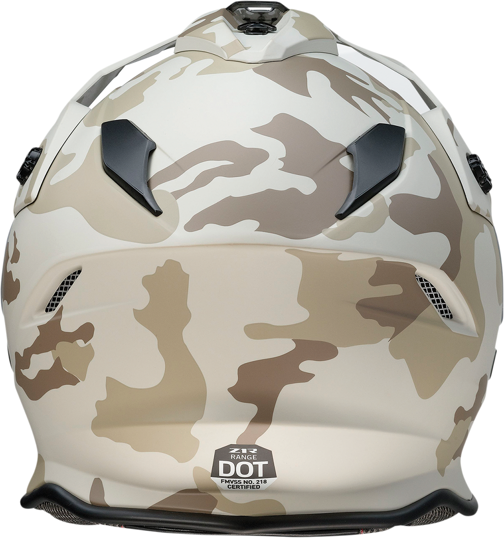 Z1R, Z1R Range Helmet - Camo Desert, 2XL by Z1R with Polycarbonate Shields and Drop Down Sun Visor