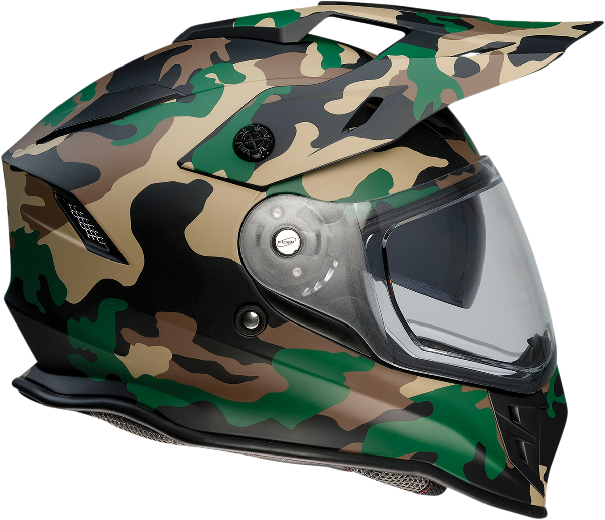 Z1R, Z1R Range Helmet - Camo Woodland XL with Polycarbonate Shields and Adjustable Visor